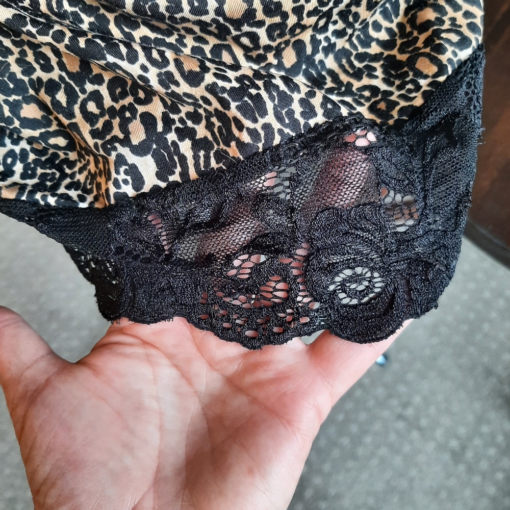 Babydoll Chemise Leopard and Lace Sz M - Picture 4 of 8
